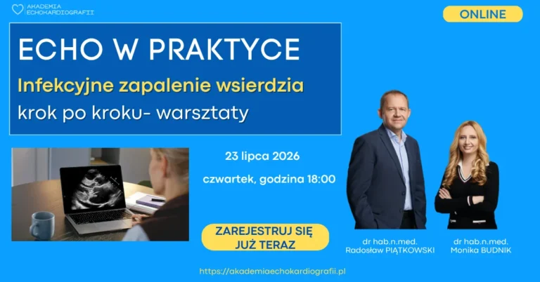 Obraz echokardiograficzny TTE z wegetacją na zastawce mitralnej w przebiegu infekcyjnego zapalenia wsierdzia - warsztat Akademii Echokardiografii